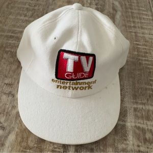 TV Guide White Baseball Cap One Size